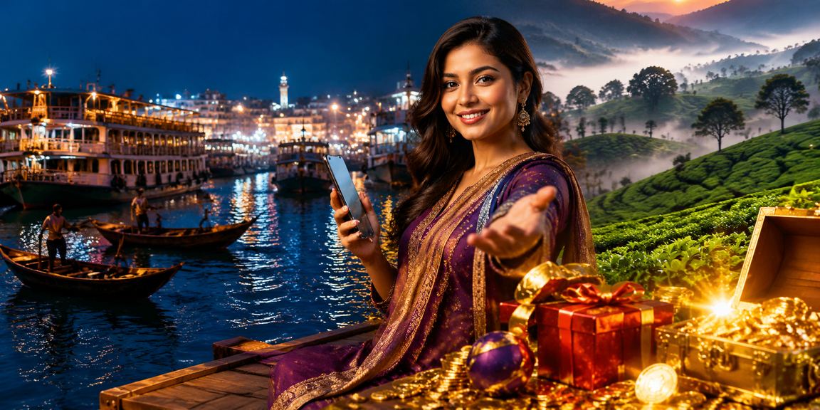 ঢাকার একজন ব্যবহারকারী চা বাগানের পরিবেশে app11 - এ রেজিস্ট্রেশন করছেন